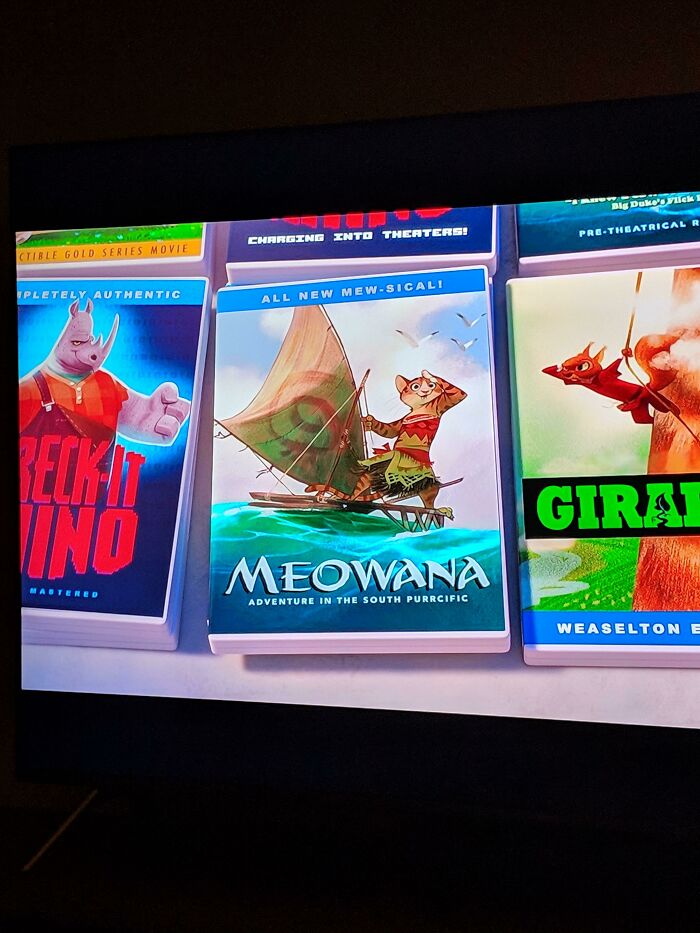 In Zootopia, Duke Weaselton Is Selling Knock-Off Dvd's. One Of Which Is Meowana. A Hidden Easter Egg For Disneys Next Big Movie Release, Moana