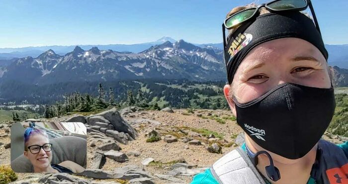 I'm Laid Up From A Major Knee Surgery A Week Ago. So Today, My Wife Hiked Up Mt. Rainier By Herself And Video Called Me So I Could See A Beautiful View