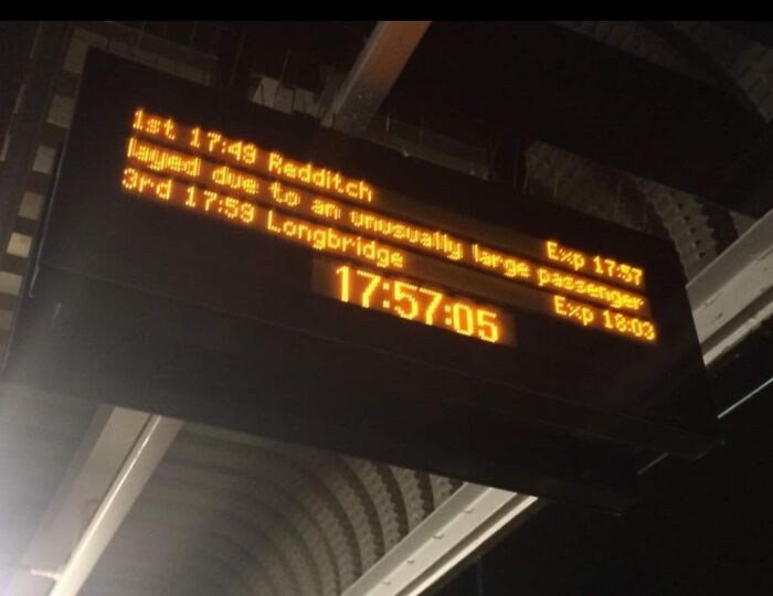 I Know I Need To Lose A Bit Of Weight But Delaying My Train Like This Is A Bit Harsh