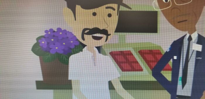 This Guy In A Training Video At My Job Has 2 Moustaches