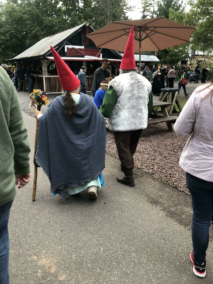 I Went To A Renaissance Faire Yesterday And Saw This Elderly Couple Dressed Up As Gnomes And Holding Hands