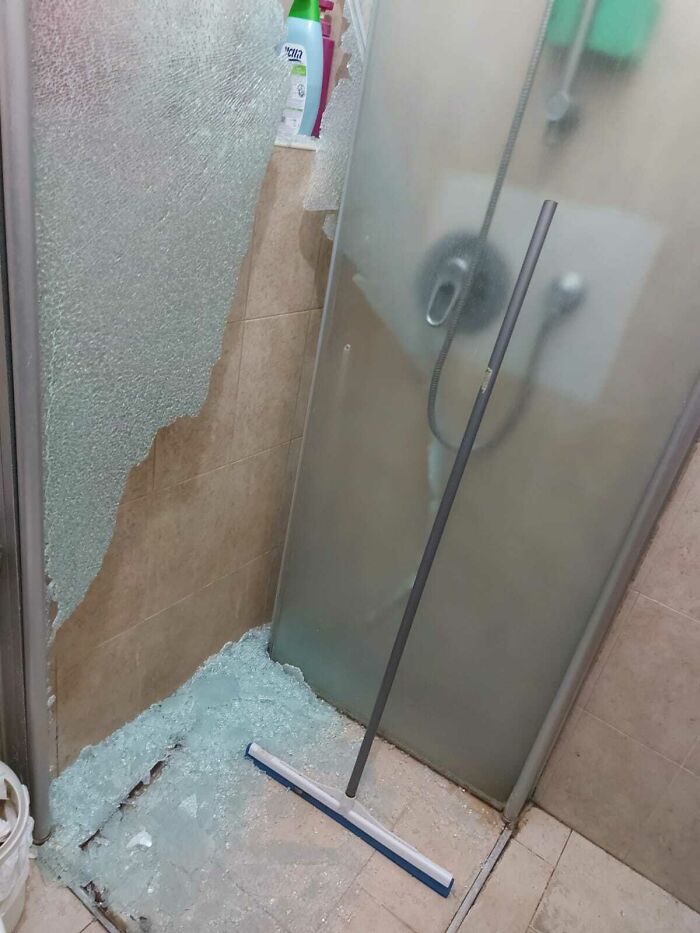 Our Shower Door Silently Self-Destructed While We Slept