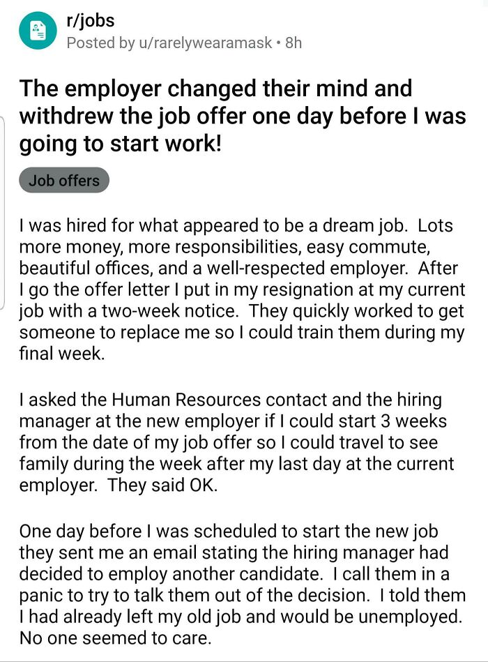 When You Just Put In Your 2 Weeks Notice At Your Current Job, Got Excited For Your New Job, And Then Came Across This Post On Reddit