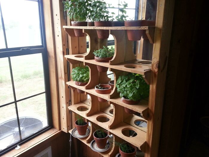 I Had A Window Garden Starving For Sun So I Hinged It And Backed It With A Mirror. Worked Like A Champ