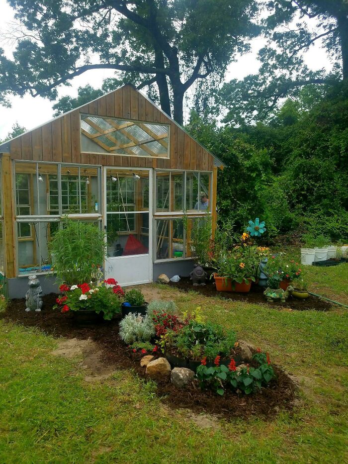 My Mother-In-Law Just Started Gardening Last Year. She Also Got My Fil To Build Her A Greenhouse Completely Out Of Secondhand Materials. I Think She’s Doing An Amazing Job