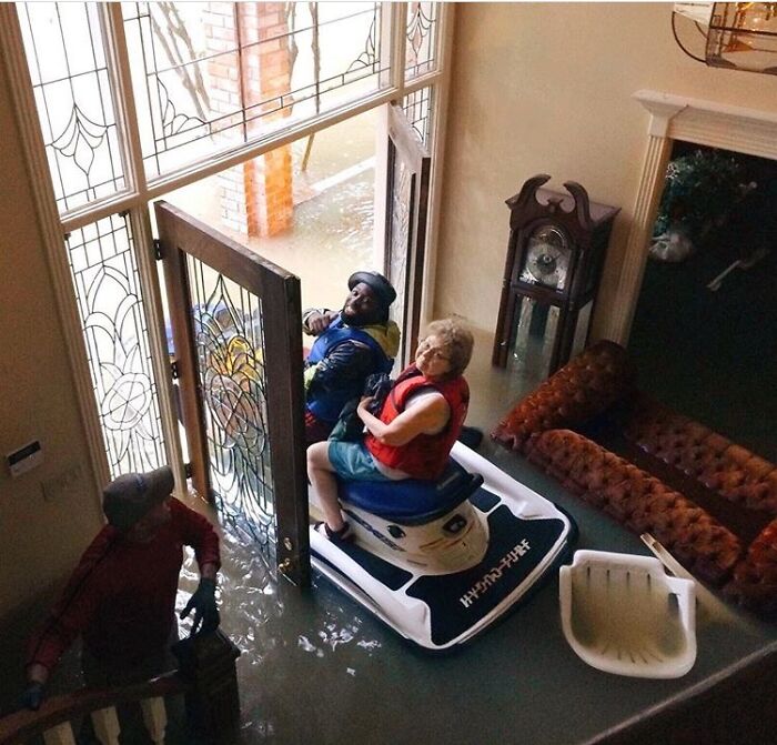 My Friends Grandmother Being Jet Ski'd Out Of Her Living Room In Houston