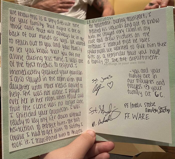 My Sister And Her Son Were Both Shot In Their Home A Few Weeks Ago. Today, My Mother Received This Card From The First Responder