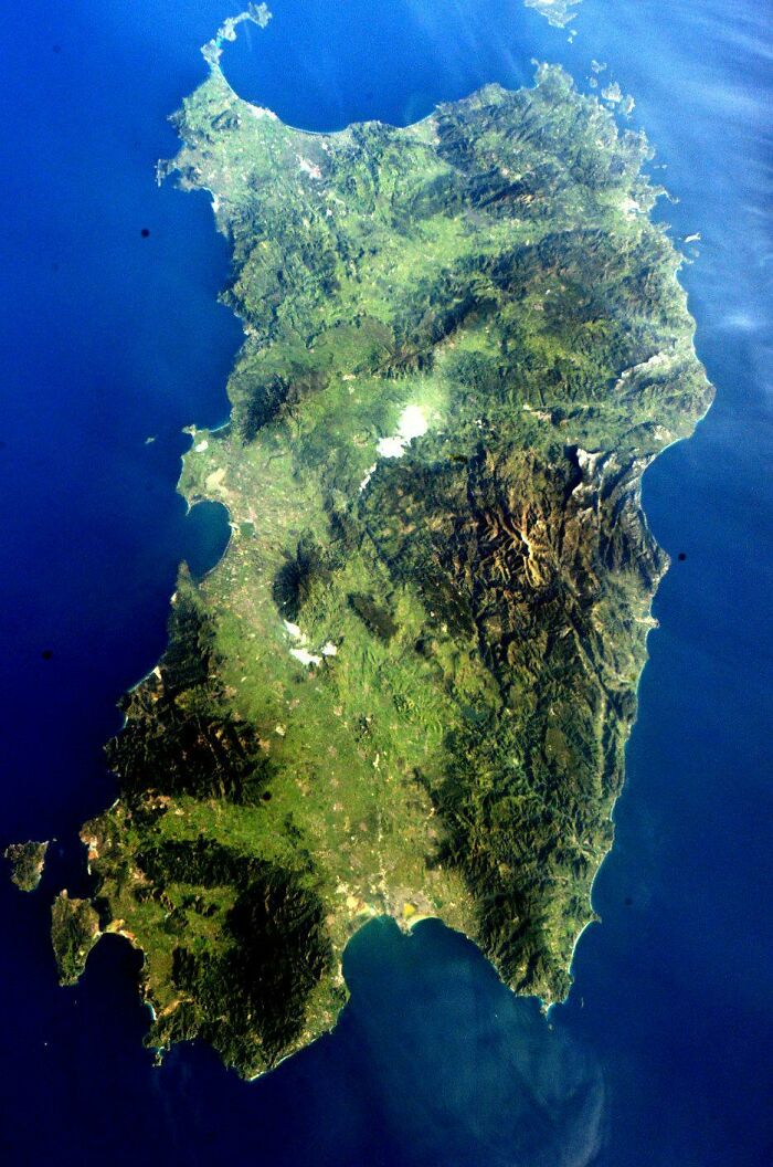 La isla de Cerdeña vista desde la Estación Espacial Internacional