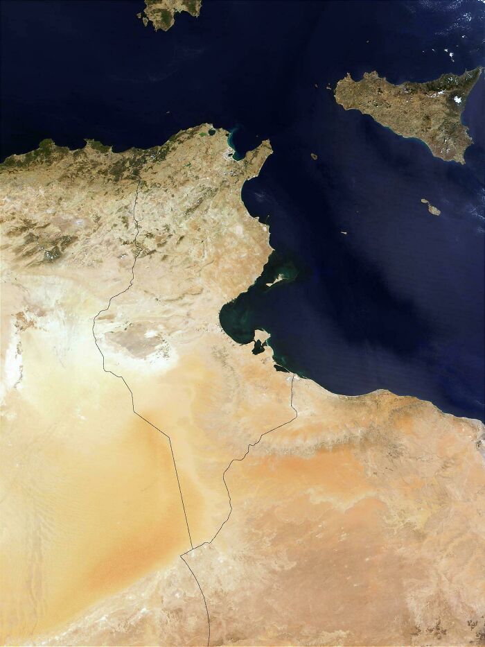 High Resolution Satellite Map Of Tunisia
