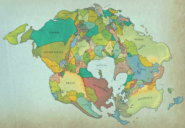 Earth In 250 Million Years With Current Borders