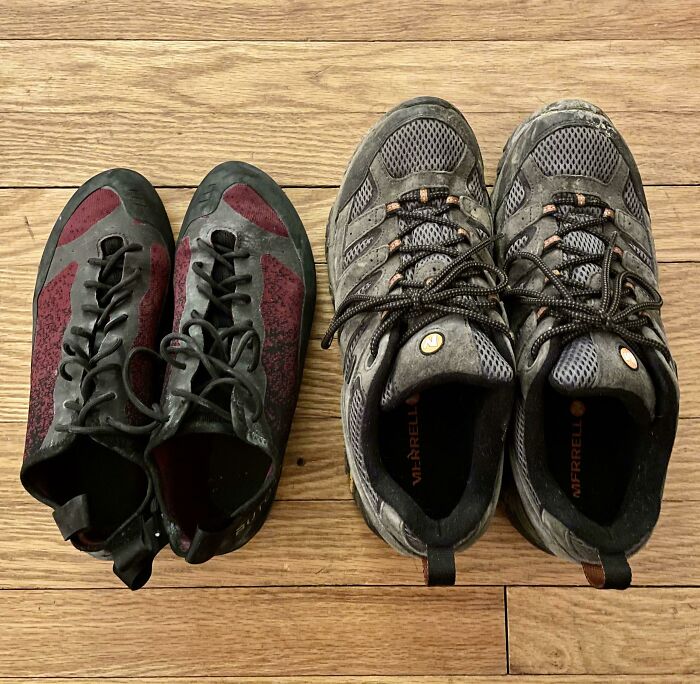 Same Size, Climbing vs. Hiking Shoes