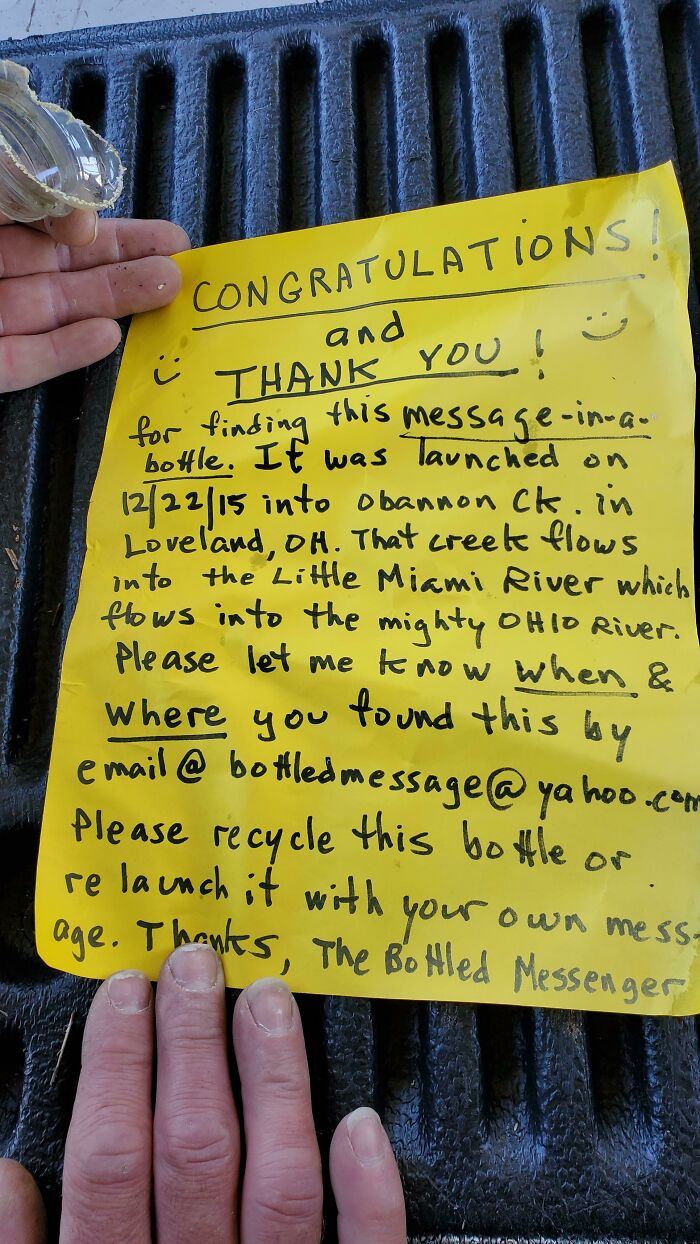 Found This Letter That Traveled More Than 209 Miles From The Original Point. Took Five And A Half Years For Someone To Pick It Up, I Was Cleaning The River In Louisville Kentucky And Saw This