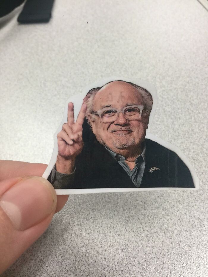 I Found A Danny Devito On The Back It Says “You’ve Found A Lucky Danny Pick Him Up And You’ll Have Great Luck.”