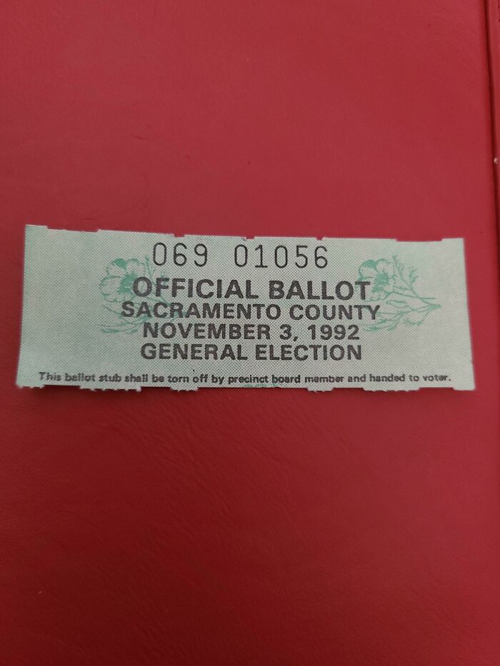 Found In My Dad's Old Car. Would Have Been The Last Time He Voted