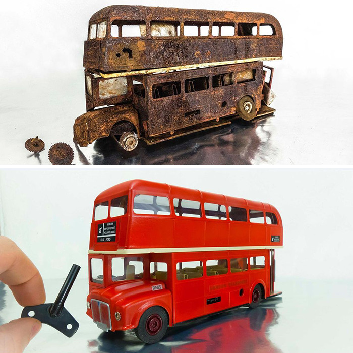 Artist Makes Unbelievable Restorations Of Vintage Miniature Cars