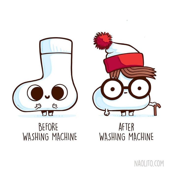 Where Are My Lost Socks!! 😂
#lost #lostsocks #beforeandafter #cute #funny #comicstrip #comic #illustration #illustrator #indieart #illustrationseries #series #aww #awww #awesome #washingmachine #waldo #wally