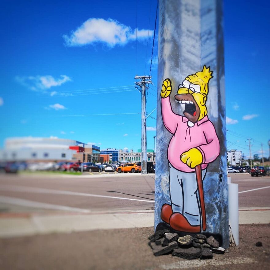 Old Man Yells At Cloud For @festivalinspire
moncton Canada
#inspire #mtn94 #oakoak #simpson #granpasimpson #thesimpsons #cloud #nuage #moncton #canada #acadie #comic #streetart #urbanart #oaky #graffityart #urban #art #urbanart #graff #stencil #stencilart #abrahamsimpson