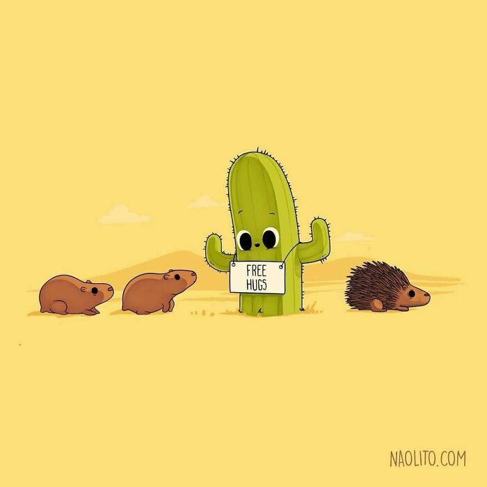 Cactus Hugs! 🌵tag Someone You Want To Hug Now! @little_cristina_
#hug #cactus #cacti #aww #awww #awesome #lovely #cute #love #desert #hedgehog #fun #funny #humor #comic #comicstrip #illustration #art #indieartists #indieart