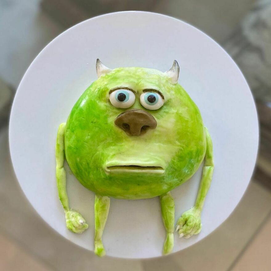 Mike Wazowski Meme Cake For The Tiktok Kids 🤠
.
.
it’s A Vanilla Cake With Chocolate Fudge Frosting. Any Caption Ideas For This Meme? 😂 What Should I Make Into A Cake Next?
.
.
#cake #cakevideos #cakedecorating #cakes #shrekmemes #monstersinc #monstersincmemes #mikewazowski #sully #cakesofinstagram #cakeart #cakeartist #meme #memes #bakingthursdays