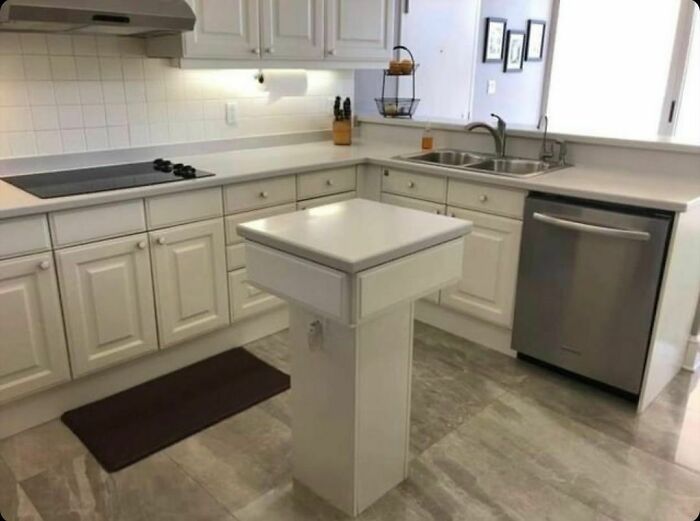 Top 5 Answers Are On The Board. We Asked 100 People - Name A Use For This Kitchen “Island”. Arm Wrestling