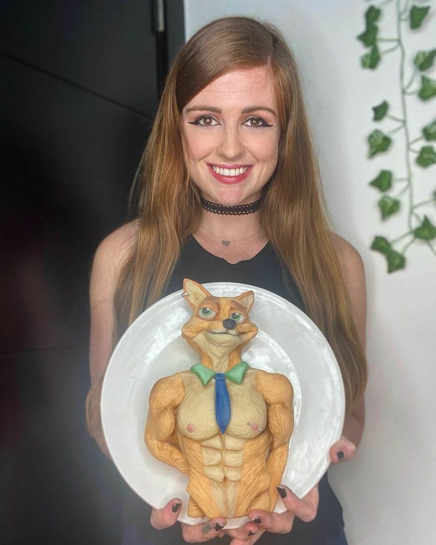 Happy Friday! ??? thank You For Your Cake Requests, Even The Most Cursed Ones Like Buff Nick Here ? #zootopia #nickwilde #cakeart #cake #cursed #bakingthursdays