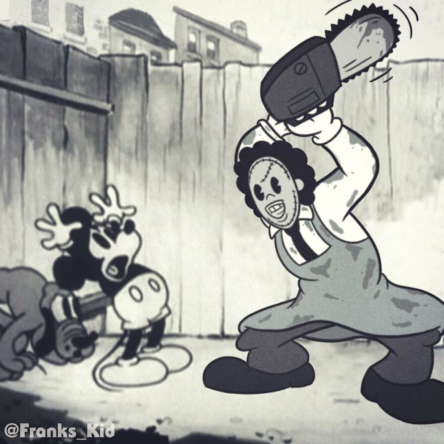 A Still From The Lost Cartoon, "Mickey's Texas Adventure"!