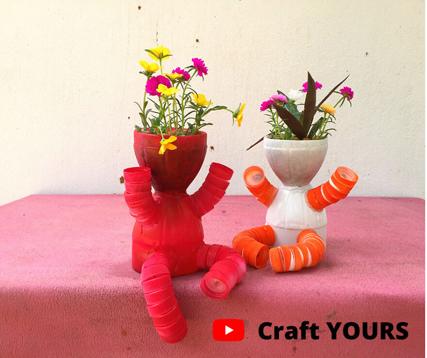 Easy Tutorial | How To Make Flower Pot From Plastic Bottle Easily | Portulaca
