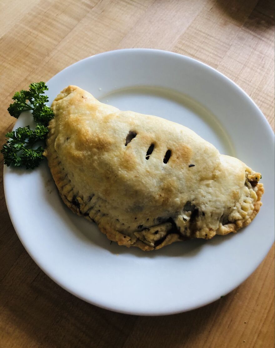 Bacon, Cheese, And Caramelized Onion Cornish Pasty