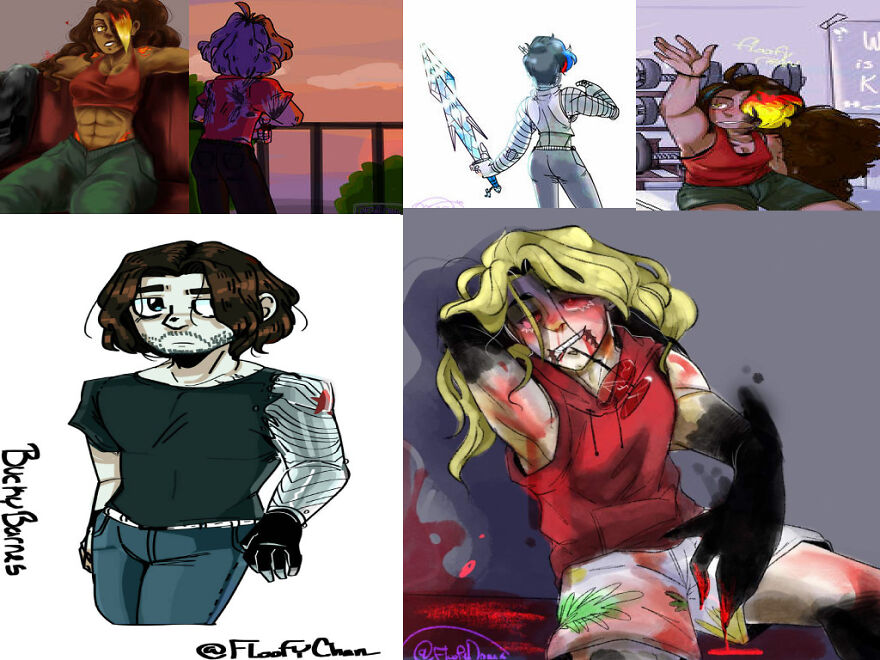 My Old Background, All Of These Drawings Are From A Friends Of Mine (Floofachan)