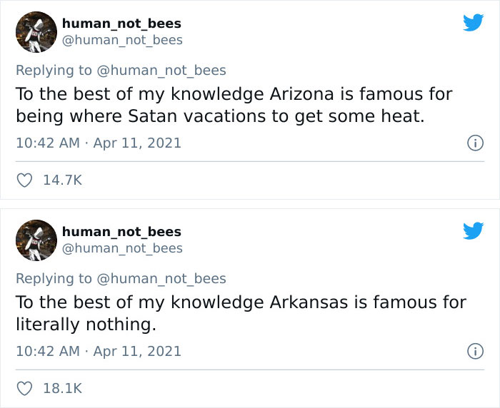 People Are Cracking Up Over This Thread Where A British Person Lists 50 American States And What They're Famous For