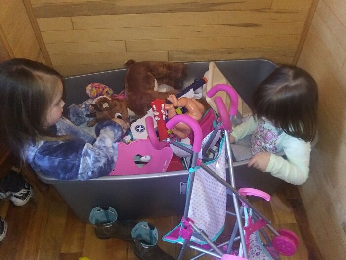 Let Us Sit In Da Toy Box While No One Is Watching Us ^_________^ Photo Cred Go To:meh Baby