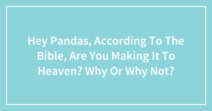 Hey Pandas, According To The Bible, Are You Making It To Heaven? Why Or Why Not? (Closed)