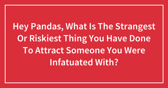Hey Pandas, What Is The Strangest Or Riskiest Thing You Have Done To Attract Someone You Were Infatuated With? (Closed)