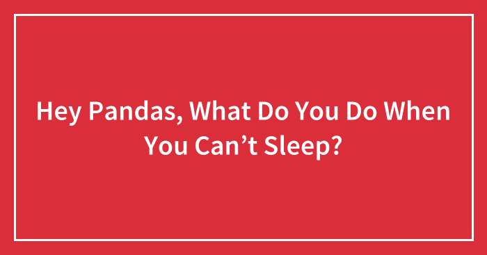 Hey Pandas, What Do You Do When You Can’t Sleep? (Closed)