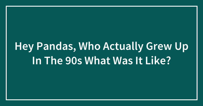 Hey Pandas, Who Actually Grew Up In The 90s What Was It Like? (Closed)