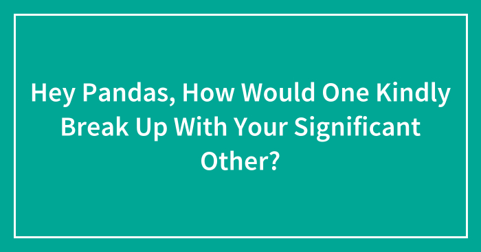 Hey Pandas, How Would One Kindly Break Up With Your Significant Other? (Closed)