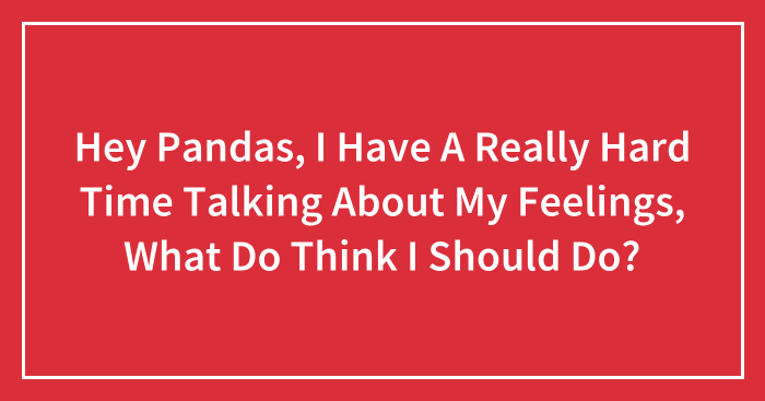 Hey Pandas, I Have A Really Hard Time Talking About My Feelings, What Do Think I Should Do? (Closed)