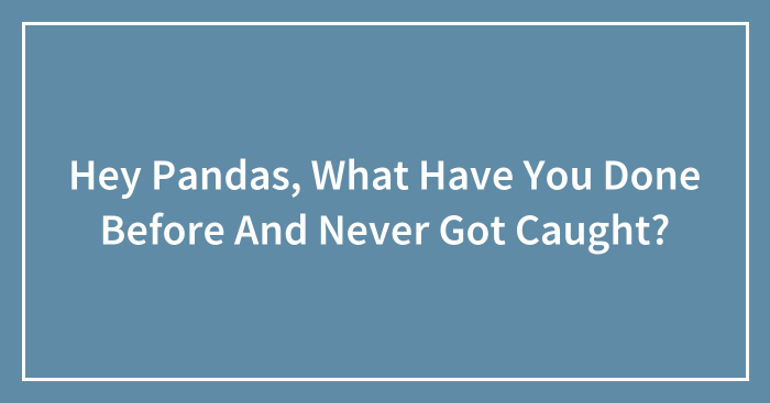 Hey Pandas, What Have You Done Before And Never Got Caught? (Closed)