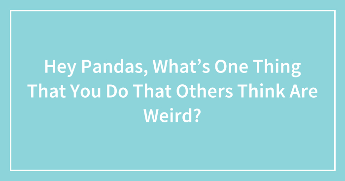 Hey Pandas, What’s One Thing That You Do That Others Think Are Weird? (Closed)