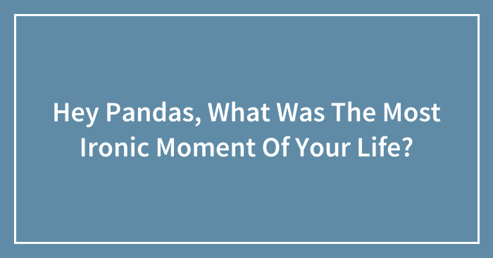 Hey Pandas, What Was The Most Ironic Moment Of Your Life? (Closed)