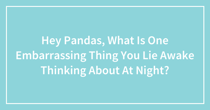 Hey Pandas, What Is One Embarrassing Thing You Lie Awake Thinking About At Night? (Closed)