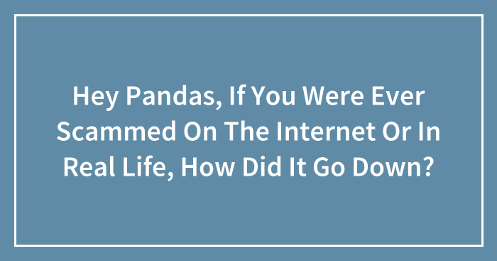 Hey Pandas, If You Were Ever Scammed On The Internet Or In Real Life, How Did It Go Down? (Closed)