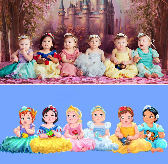 Inspired By A Newborn Photoshoot, This Artist Imagined How Disney Princesses And Villains Looked As Babies