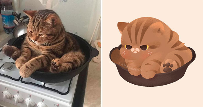 ‘Bib’ Turns Funny Animal Pics Into Adorable Drawings And Here’re 30 Of Their Cutest Works
