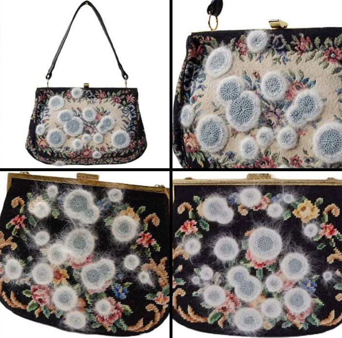 Someone Crochets “Mold” Onto Vintage Handbags