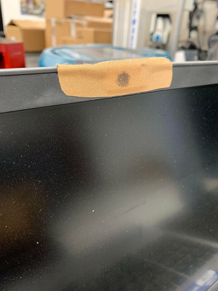 Just Had A Laptop Returned That Has A Used Bandaid As A Webcam Cover