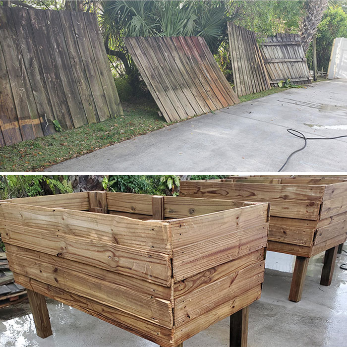 I Convinced My Friend To Not Throw Away His Old Fencing And Let Me Build Him Garden Boxes
