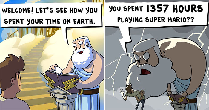31 “Goofy” Comics About How Gods Deal With Everyday Problems