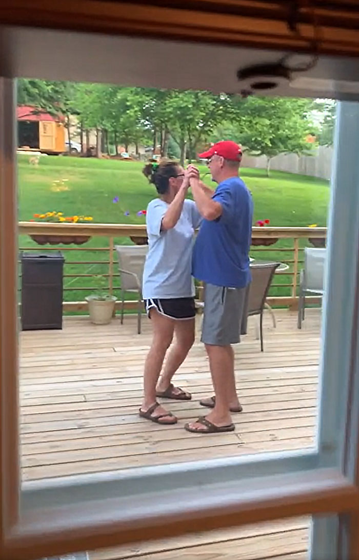 Caught My Parents Dancing On The Back Porch To Their Favorite Song. They Have Been Married 25 Years