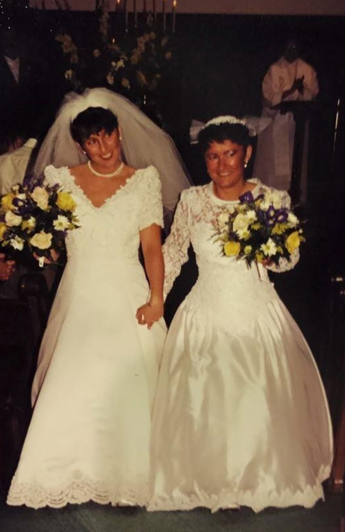 One Of My Favorite Photos Ever. My Aunt And Her Wife In Their Dream Gowns, Married For 27 Years. They Were Before Their Time, But A Symbol Of Hope Nonetheless